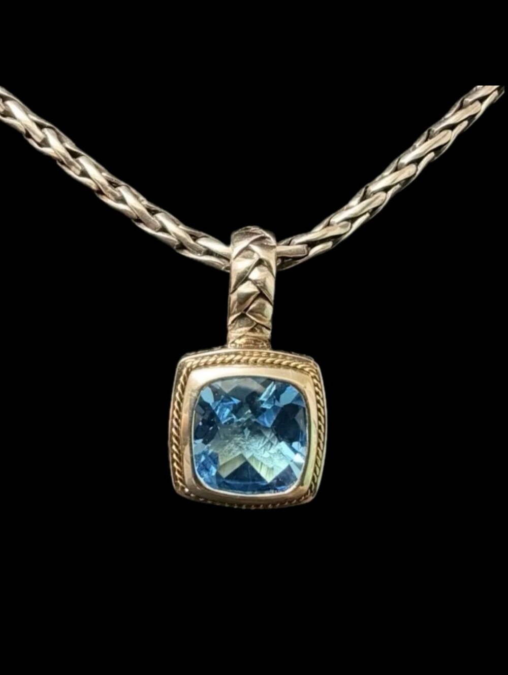 EFFY Sterling 925/18K Blue Topaz Necklace